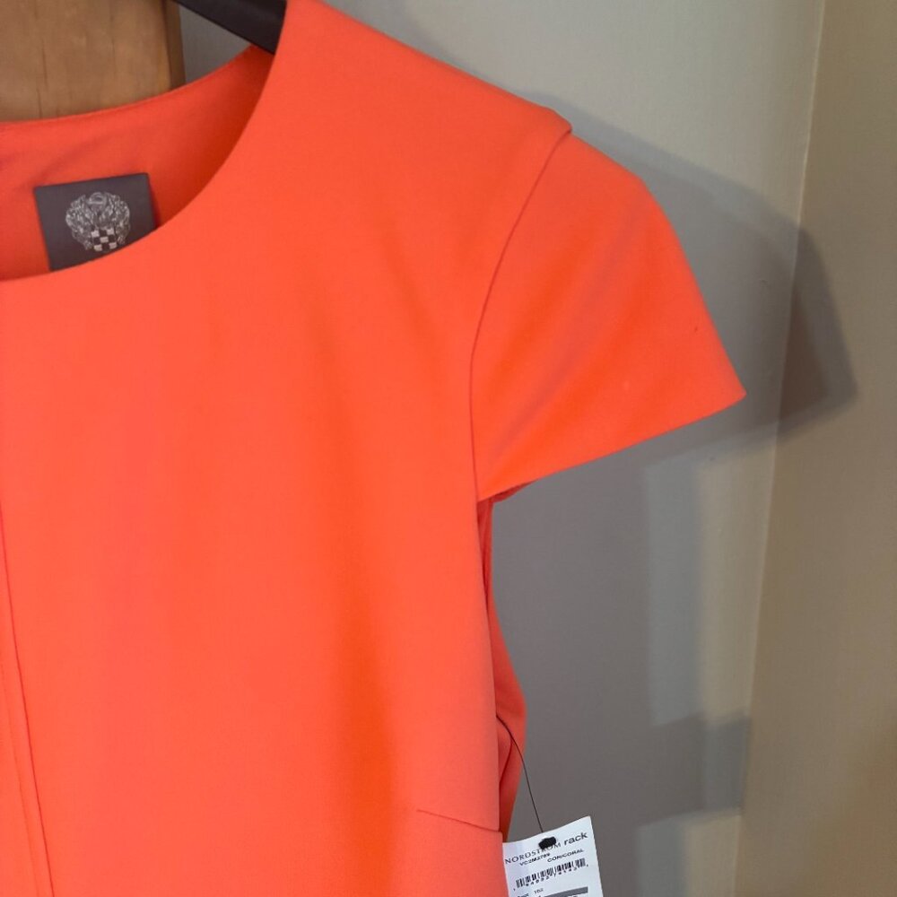 Vince Camuto Cap sleeve sheath Coral color dress Size 14 - Picture 6 of 15